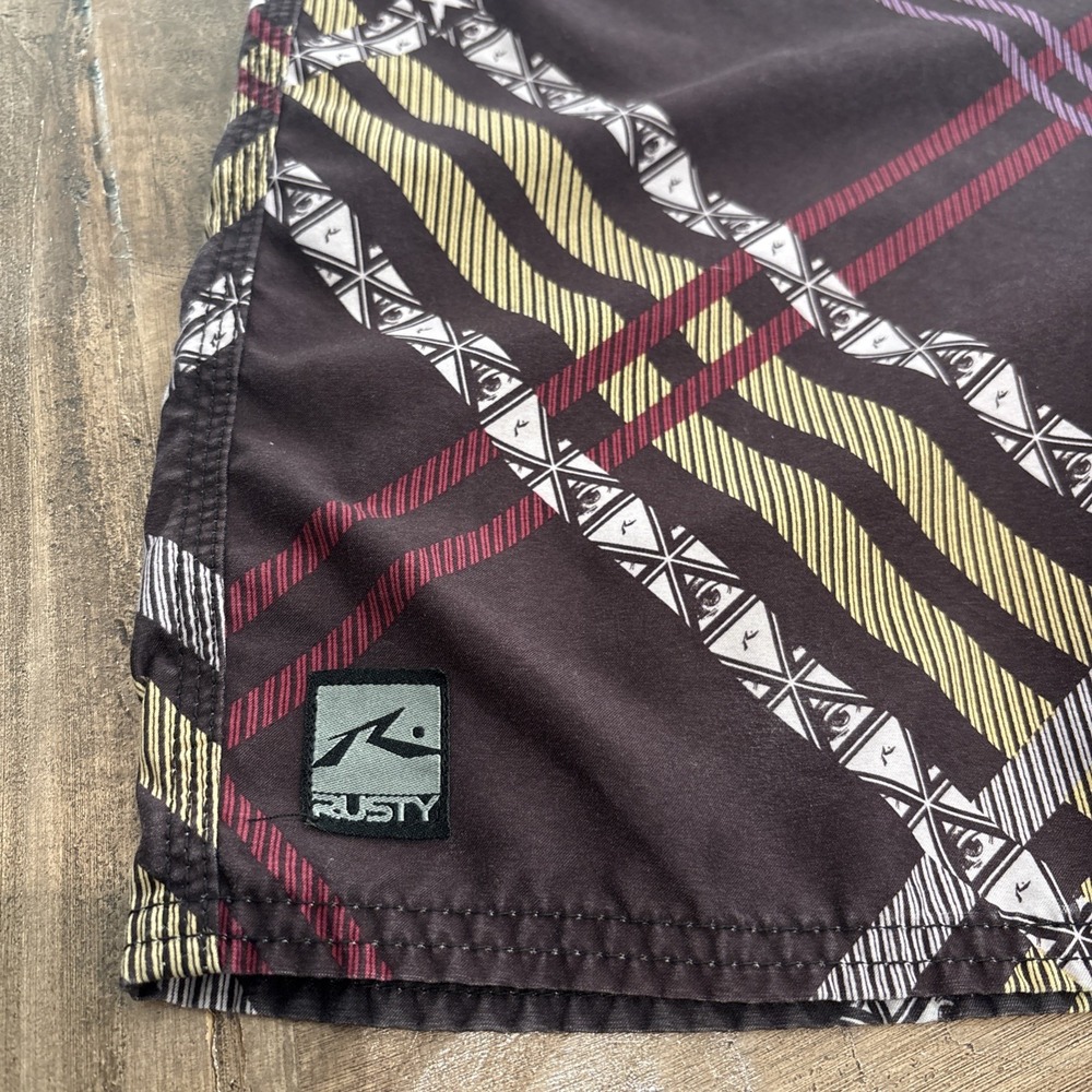 Rusty R Evolution Men's Board Shorts‎  Size 40 Multi Color Y2K - Picture 2 of 10